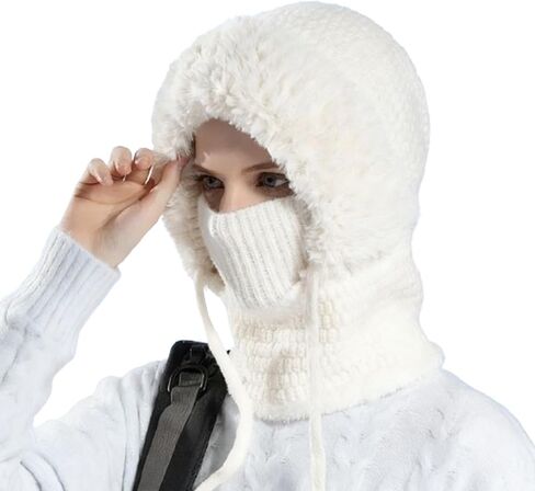 3 in 1 Beanie Hat for Women, 3 in 1 Beanie Hat with Scarf and Mask, Knitted Ski Scarf and Mask Set, Balaclava Hats in Saudi Arabia