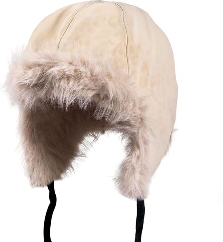 Womens Winter Russian Trapper Hat Leopard Print Ear Flaps Thickened Fleece for Skiing Cycling in Saudi Arabia