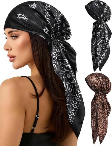 AWAYTR Pretied Head Scarf for Women - 2 Pack Chemo Patients Headwear Cancer Hair Loss Scarf Head Wrap Cover Hat Turban Cover in Saudi Arabia