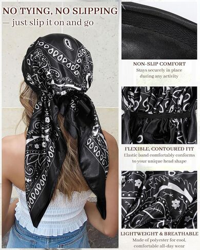 AWAYTR Pretied Head Scarf for Women - 2 Pack Chemo Patients Headwear Cancer Hair Loss Scarf Head Wrap Cover Hat Turban Cover in Saudi Arabia