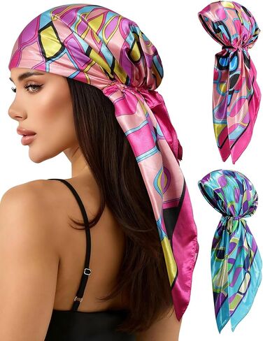 AWAYTR Pretied Head Scarf for Women - 2 Pack Chemo Patients Headwear Cancer Hair Loss Scarf Head Wrap Cover Hat Turban Cover in Saudi Arabia