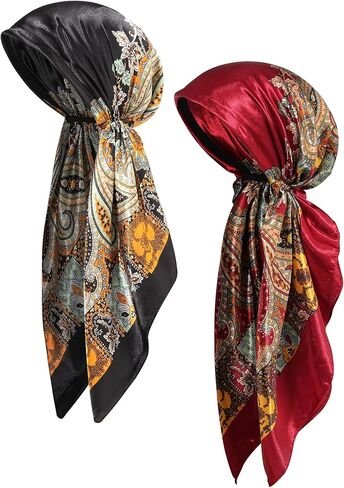 AWAYTR Pretied Head Scarf for Women - 2 Pack Chemo Patients Headwear Cancer Hair Loss Scarf Head Wrap Cover Hat Turban Cover in Saudi Arabia