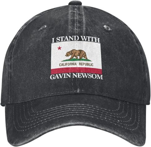 I Stand with Governor Gavin Newsom Hat Free Gavin Newsom Hat Trucker Cap for Men Women Black in Saudi Arabia