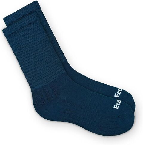 Ecosox Bamboo Viscose Diabetic Non-Binding Crew Socks for Men & Women | Integrated Smooth Toe. Pillow Cushioning. Improve Foot Circulation (Large - Tan) 910-4 in Kuwait