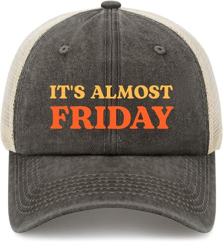 Funny Retros Vintages It's Almost Friday Trucker Hats Beach caps for Grandma in Saudi Arabia