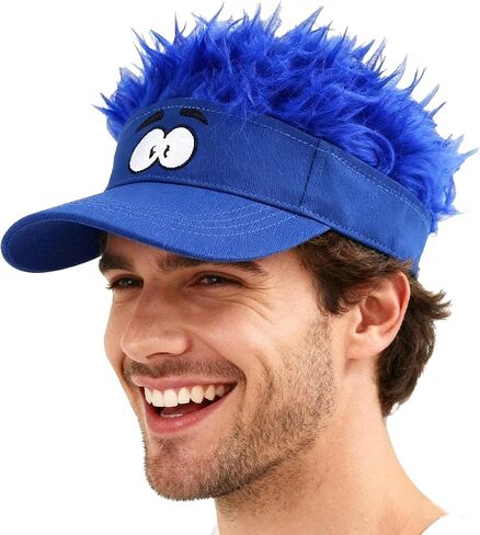 Funny Adults Big Eyes Hair Wig Hat Cute Cartoon Duck Golf Sun Visor Cap Halloween Cosplay Gift Adjustable Beach Baseball Hat in Saudi Arabia