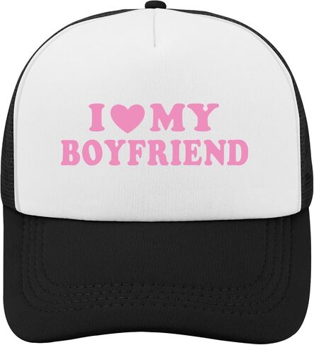 I Love My Boyfriend I Heart BF Funny Couple Valentines Gifts Hats Running Cap in Saudi Arabia