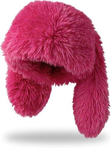 Bunny Ears Hat Fuffy Bunny Hat Cute Y2K Furry Rabbit Beanies for Indoor Outdoor Festival Party in Saudi Arabia