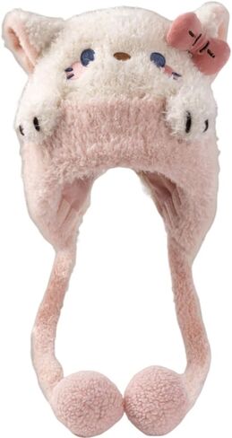 الفتيات الكرتون متماسكة قبعة الشتاء الحيوانات شخصية القبعات الأولاد غامض التزلج بيني الأذن غطاء رفرف مع بوم 2-12 سنة in Kuwait