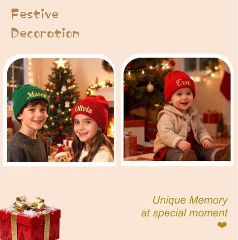 Embroidered Name Newborn Beanie Hat, Personalized Knit Hat with Name, Knit Warm Beanies for Baby Boys Girls Adult Multi in Saudi Arabia