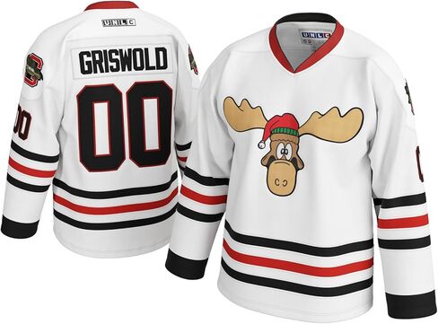 Griswold Moose Clark #00 Hockey Jersey - X-Mas Vacation مخيط الحروف والأرقام، ملابس المعجبين، بوليستر مسامي، S-5XL in Kuwait
