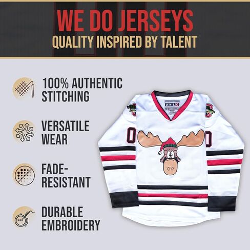Griswold Moose Clark #00 Hockey Jersey - X-Mas Vacation مخيط الحروف والأرقام، ملابس المعجبين، بوليستر مسامي، S-5XL in Kuwait