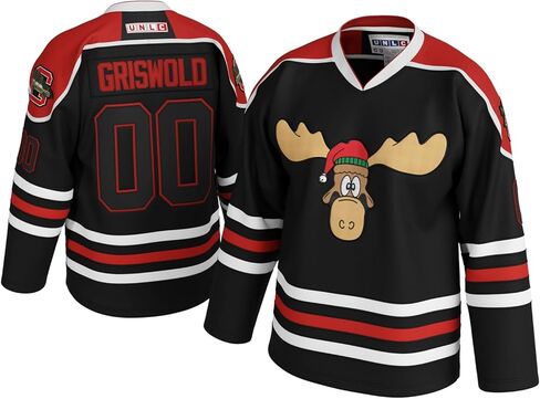 Griswold Moose Clark #00 Hockey Jersey - X-Mas Vacation مخيط الحروف والأرقام، ملابس المعجبين، بوليستر مسامي، S-5XL in Kuwait