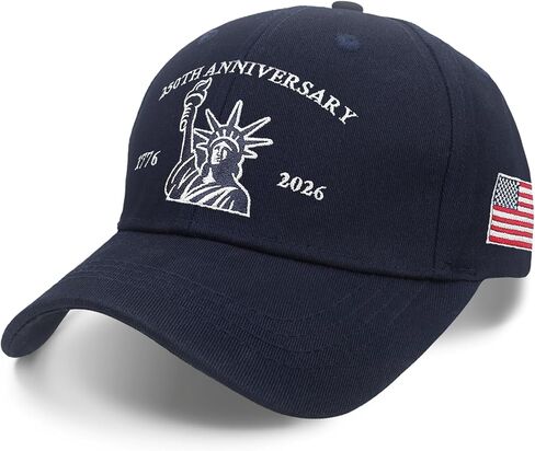 قبعة الولايات المتحدة الأمريكية لعام 250 تحتفل بعيد ميلاد أمريكا 1776 2026 بأحرف مطرزة قابلة للتعديل قبعة بيسبول قطنية in Kuwait