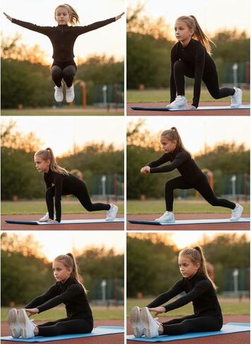 Girl's Athletic Jackets Workout Zip Up Jacket Long Sleeve Kids Equestrian Horse Riding Shirts Yoga Gym Kid for 8-12Y in Kuwait