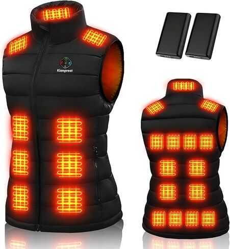 Kiangvest Women Heated Vest with 2 Pcs 20000mAh/7.4 V Battery Pack, Lightweigh Heating Vest for Women 21 Heating Zones in Saudi Arabia