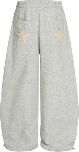 Aelfric Eden ستار زين فضفاض برميل Sweatpants واسعة الساق مطاطا الخصر عرق السراويل Y2K بنطلون فانوس غير رسمي in Kuwait