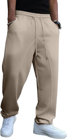 JMIERR Men's Casual Baggy Pants Wide Leg Travel Pants Streetwear Joggers with Pockets in Saudi Arabia