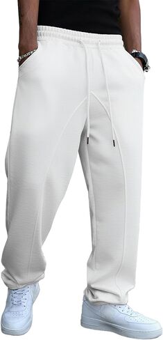 JMIERR Men's Casual Baggy Pants Wide Leg Travel Pants Streetwear Joggers with Pockets in Saudi Arabia