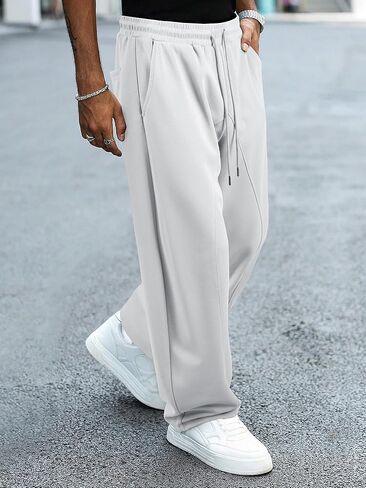 JMIERR Men's Casual Baggy Pants Wide Leg Travel Pants Streetwear Joggers with Pockets in Saudi Arabia