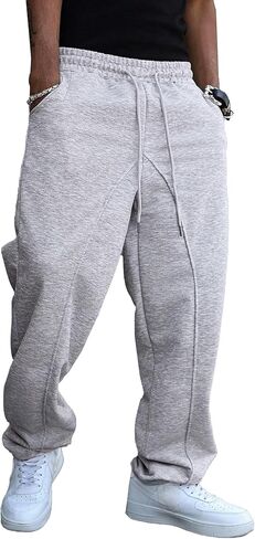 JMIERR Men's Casual Baggy Pants Wide Leg Travel Pants Streetwear Joggers with Pockets in Saudi Arabia