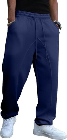 JMIERR Men's Casual Baggy Pants Wide Leg Travel Pants Streetwear Joggers with Pockets in Saudi Arabia