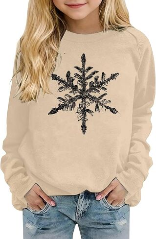 الفتيات ندفة الثلج طويلة الأكمام البلوز الاطفال الحد الأدنى Crewneck كنزة قطيفة توين الخريف سترة غير رسمية القمصان العصرية in Kuwait