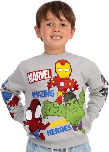 Marvel Sweatshirt, Spidey And His Amazing Friends Boys Sweater, Spiderman Kids Jumper, Superhero Boys Clothes in Saudi Arabia