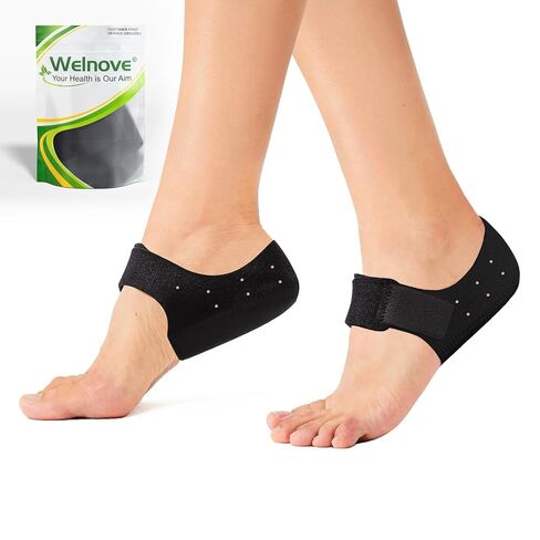 Plantar Fasciitis Heel Protector for Shoes - 2 Pairs - Welnove Heel Cups for Women Men Heels Spur Pain Relief, Heel Inserts Pads for Achilles Tendonitis Dry Cracked, Heel Support Cushion - Small in Kuwait