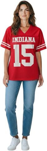 Custom Womens Blinged Fernando Mendoza Red Mesh Jersey Glitterflake Numbers/Name in Saudi Arabia