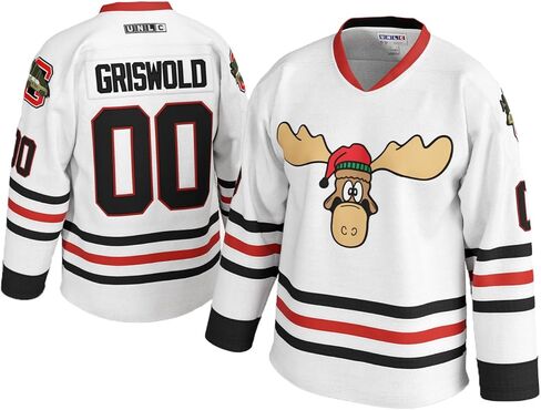 Griswold Moose Youth Clark #00 Hockey Jersey–X-Mas Vacation مخيط الحروف والأرقام، ملابس المعجبين، بوليستر، أطفال S-XL in Saudi Arabia