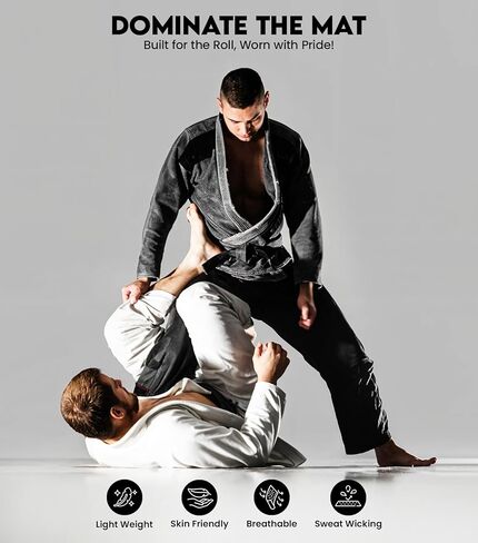 Exxact Sports BJJ Gi Men, Lightweight IBJJF Legal Jiu Jitsu Gi with Preshrunk Fabric & Free Belt for Training & Competition in Saudi Arabia