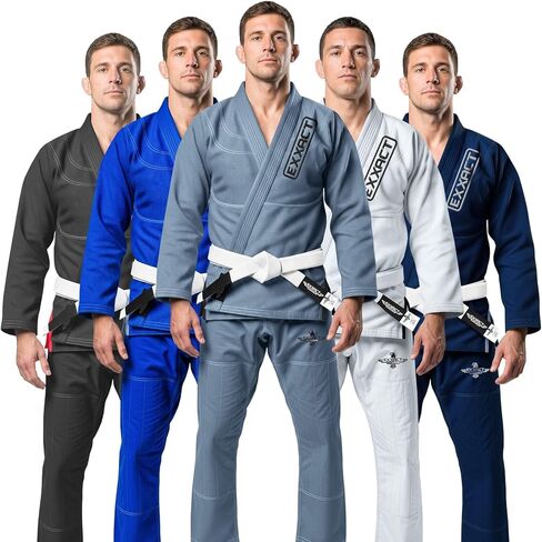 Exxact Sports BJJ Gi Men, Lightweight IBJJF Legal Jiu Jitsu Gi with Preshrunk Fabric & Free Belt for Training & Competition in Saudi Arabia