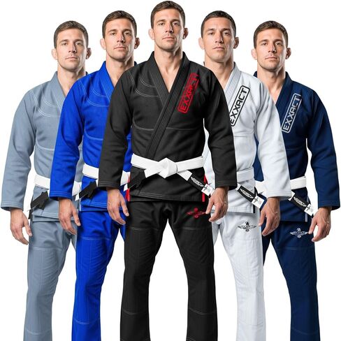 Exxact Sports BJJ Gi Men, Lightweight IBJJF Legal Jiu Jitsu Gi with Preshrunk Fabric & Free Belt for Training & Competition in Saudi Arabia