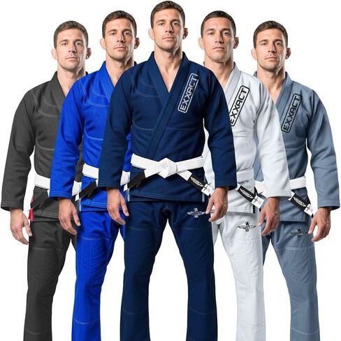 Exxact Sports BJJ Gi Men, Lightweight IBJJF Legal Jiu Jitsu Gi with Preshrunk Fabric & Free Belt for Training & Competition in Saudi Arabia