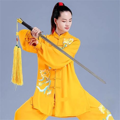 Embroidered Tai Chi Uniform Spring Autumn Loose Fit for Martial Arts Performance & Competition for Men & Women in Saudi Arabia
