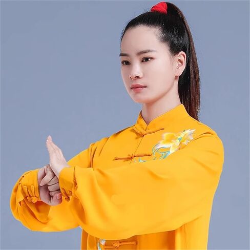 Embroidered Tai Chi Uniform Spring Autumn Loose Fit for Martial Arts Performance & Competition for Men & Women in Saudi Arabia