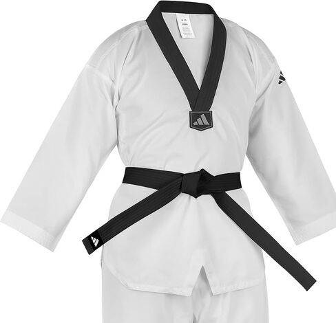 adidas adiTKD Black Belt Taekwondo Student Uniform - Black V-Neck in Saudi Arabia