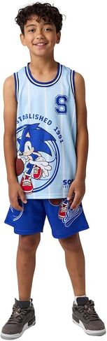 Bioworld Sonic the Hedgehog #91 Youth Boy Basketball Jersey and Lounge Shorts Set in Saudi Arabia
