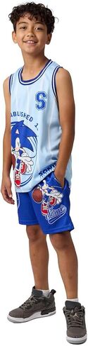 Bioworld Sonic the Hedgehog #91 Youth Boy Basketball Jersey and Lounge Shorts Set in Saudi Arabia