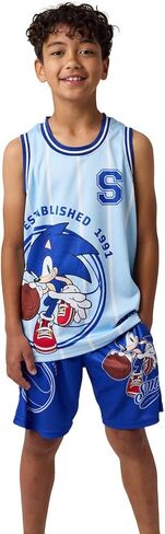 Bioworld Sonic the Hedgehog #91 Youth Boy Basketball Jersey and Lounge Shorts Set in Saudi Arabia