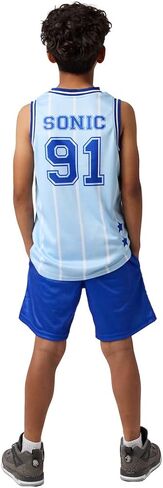 Bioworld Sonic the Hedgehog #91 Youth Boy Basketball Jersey and Lounge Shorts Set in Saudi Arabia