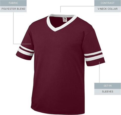 Augusta Sportswear Augusta Sleeve Stripe Jersey, Maroon/White, X-Large in Saudi Arabia