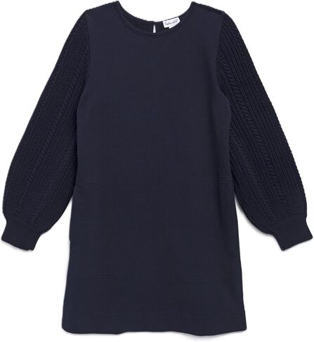 Splendid Girls Puff Sleeve Dress | Deep Navy | Size 10 in Saudi Arabia