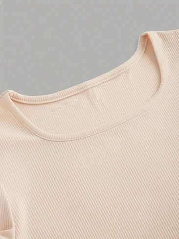 Girls 2 Piece Wide Leg Pants Set Bodysuit with Snap Nude Fall Casual Outfits Kids for 8-12Y in Kuwait