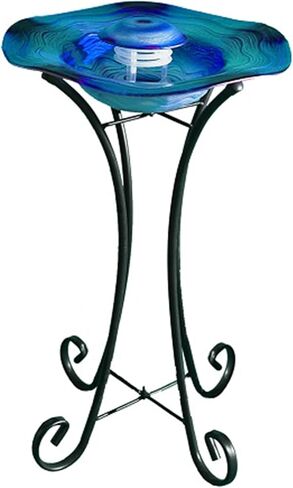 XBrand 8 in Tabletop Mist Fountain with 12 Color-Changing LED Lights and Inline Control – Elegant Blue Glass and Metal Design, Tabletop Mist Fountain, Indoor Mist Fountain in Saudi Arabia