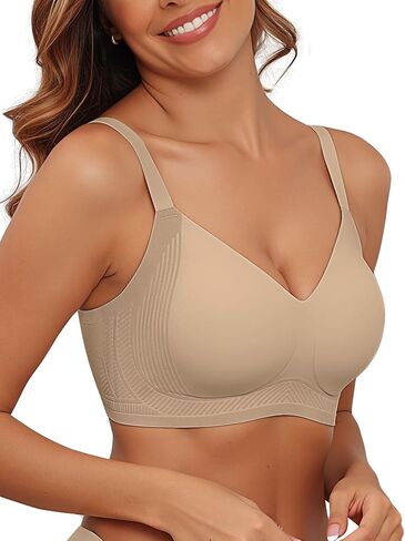 Full Coverage Push Up Bras for Women with Support and Lift No Underwire Bralettes Velvet Silhouette Everyday Bra in Kuwait