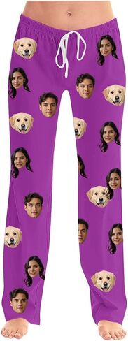 Custom Pajamas Pants with Photo Men Women Pet Dog Cat Christmas Valentines Couples Widding Personalized Funny Gifts in Saudi Arabia