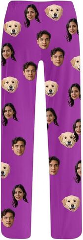 Custom Pajamas Pants with Photo Men Women Pet Dog Cat Christmas Valentines Couples Widding Personalized Funny Gifts in Saudi Arabia