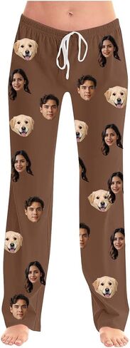 Custom Pajamas Pants with Photo Men Women Pet Dog Cat Christmas Valentines Couples Widding Personalized Funny Gifts in Saudi Arabia